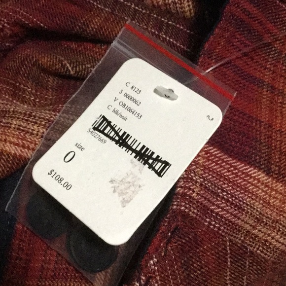 NWT Free People size 0 Birch wide-leg plaid twill - Picture 5 of 8